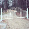 Iron Driveway Gate (double) with a dramatic arch completed with spears and rose designs